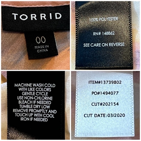 Torrid NEW Georgette Raw Edge Tank Stripe White Purple Pink Yellow 00 Med Lg 10 - Picture 5 of 12